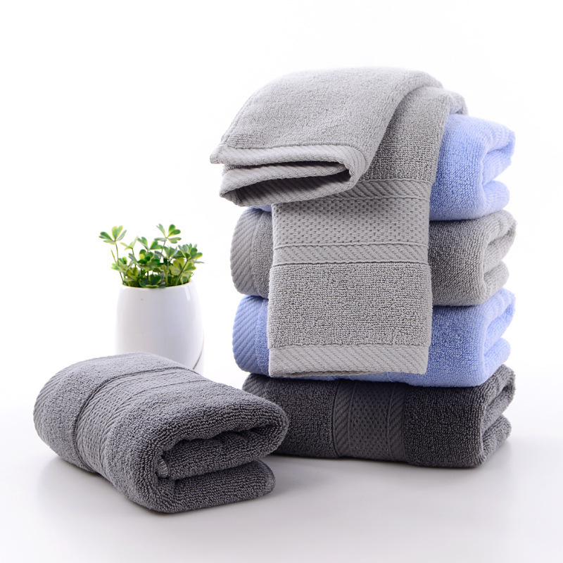 Home Premium Quality Plain dyed OEM Towel Thick Bathroom Face Shower Hotel Cotton Hand Bath Towels for Adults