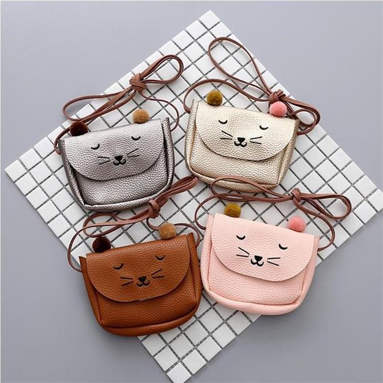 Mini Shoulder Bag Cute Cat Ear Messenger Bag Women Kids All-Match Key Coin Purse Cartoon Lovely Handbags Simple girl