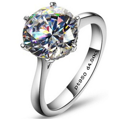 2ct 3ct 4ct 925 Sterling Silver VVS Solitaire Moissanite Wedding Engagement Ring for women with gra certificate