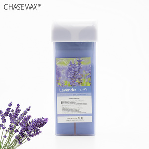 Creamy Texture 100g Lavender Soft  Depilatory Wax Roller Cartridges Roll On Wax For Brazilian Waxing