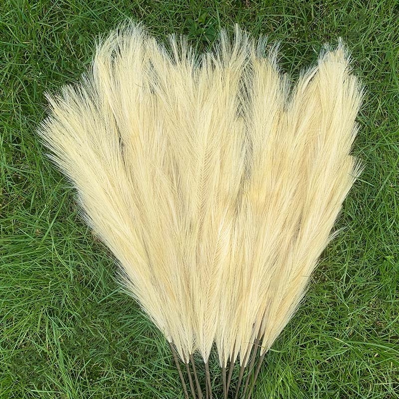 Large Artificial Pampas Grass Tall Fluffy Faux Bulrush Reed Splice stems pampas Grass for Indoor Wedding Home decor