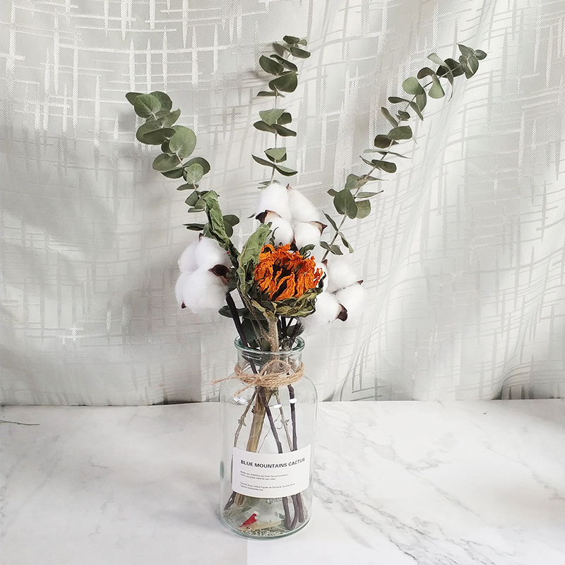 home dried flower arrangement ornament wedding decoration table centerpieces long lasting floral centerpiece in glass bottle