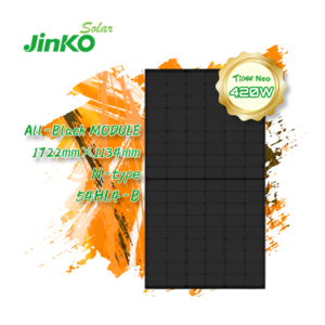 High Efficiency Jinko Tiger Neo All-black Module 400w 420watt 410w Full Black Monocrystalline Solar Panels Half Cell Solar Panel