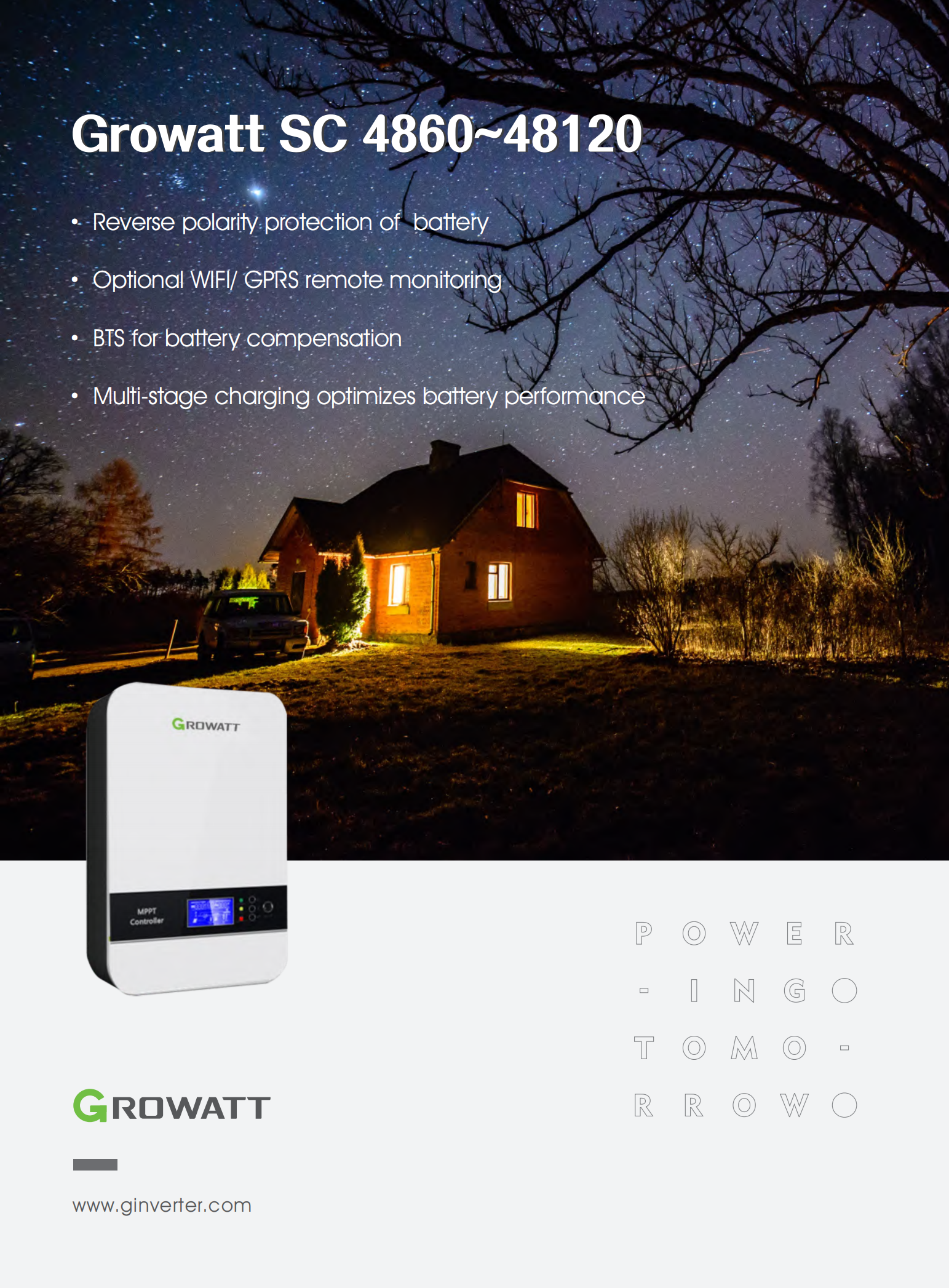 GROWATT Off-Grid Storage Inverter 12/24/48Vdc 60-120A Solar charge controller technology wholesale price solar inverter growatt