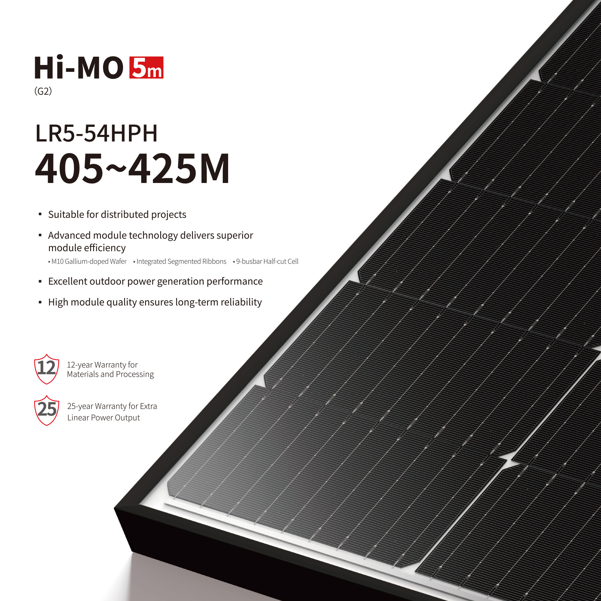 LONGI  405w 410w 415w 420w 425w Hi mo5m Mono Perc solar panel  photovoltaic panel power