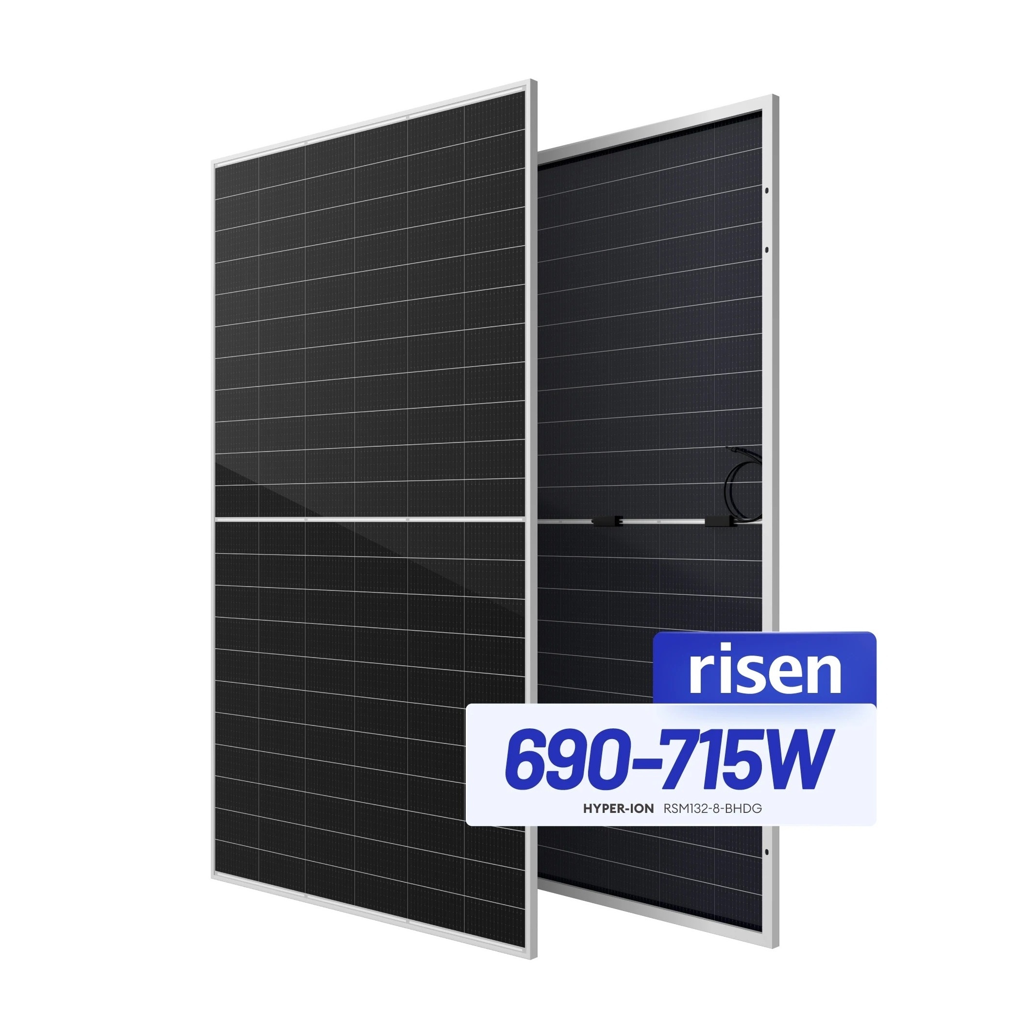 Quick Installation Risen 715W Double Glass Bifacial PV Module Higher Temperature More Generation N-type HJT Solar Power Panels