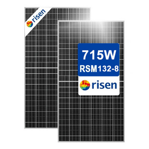 Quick Installation Risen 715W Double Glass Bifacial PV Module Higher Temperature More Generation N-type HJT Solar Power Panels