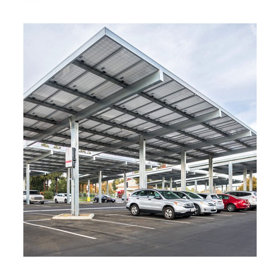 10kw Solar Aluminum Parking Structure PV Solar Carport Racking Mounting System Solar Carport Solar Panel Stand