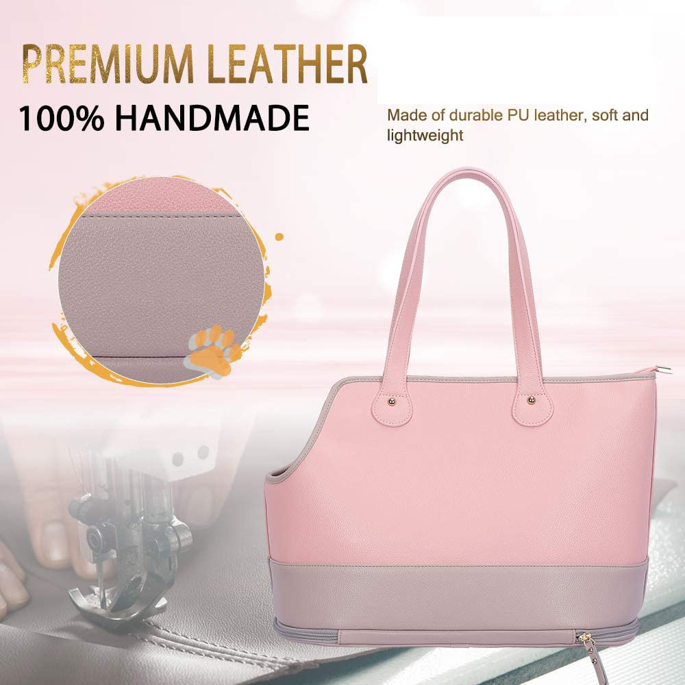 Hot Sale Fashion New Design Foldable Waterproof Pu Leather Pet Purse Portable Bag Pet Dog Cat Carrier For Cat And Small Dog