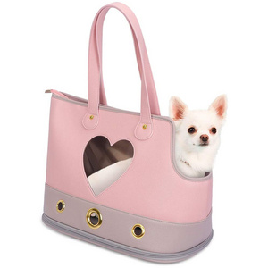 Hot Sale Fashion New Design Foldable Waterproof Pu Leather Pet Purse Portable Bag Pet Dog Cat Carrier For Cat And Small Dog