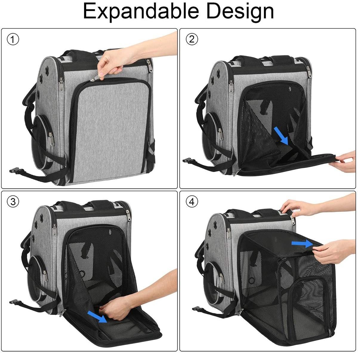 Eco-Friendly Wholesale Expandable Pet Carrier Backpack Bag Portable Pet Travel Carrier for Cats Dogs