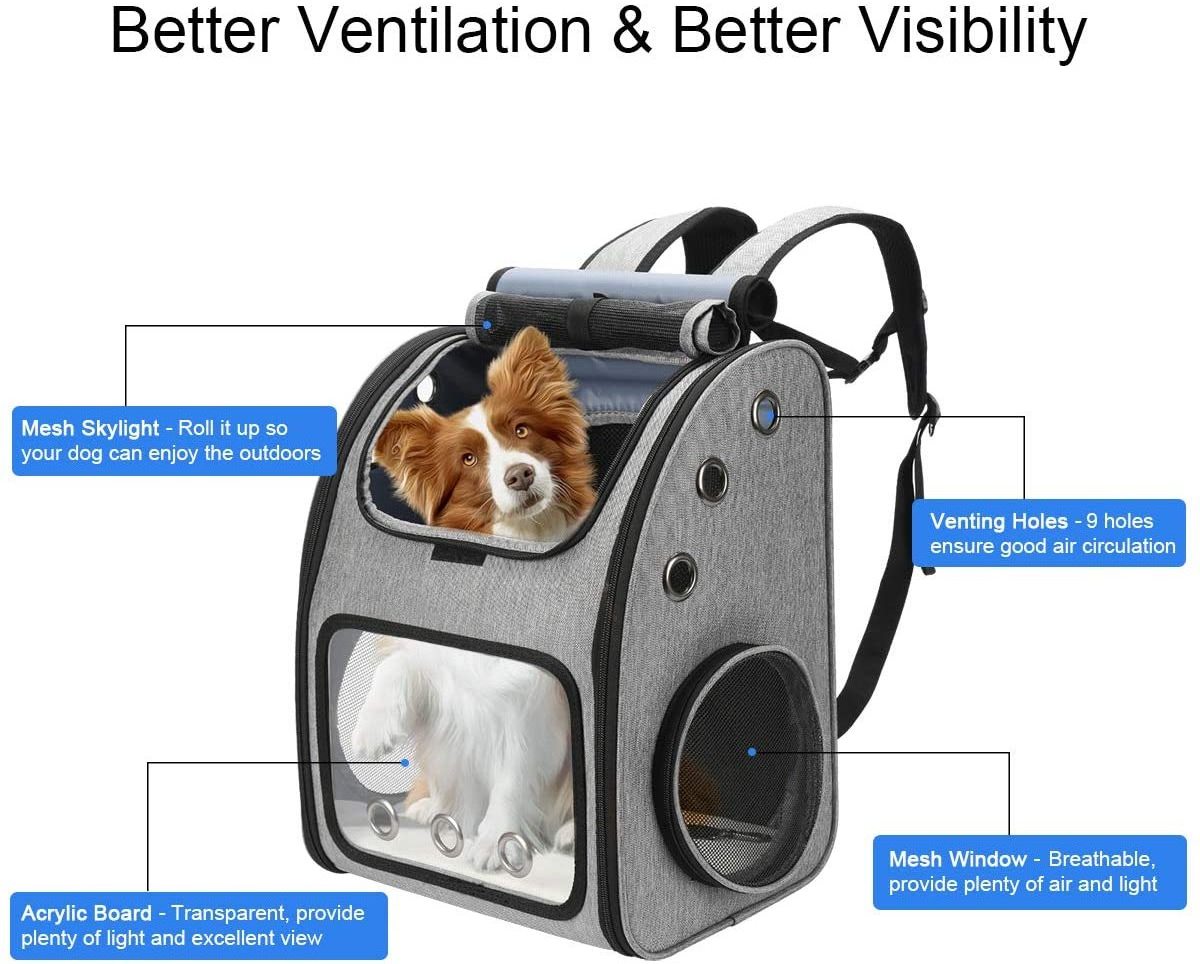 Eco-Friendly Wholesale Expandable Pet Carrier Backpack Bag Portable Pet Travel Carrier for Cats Dogs