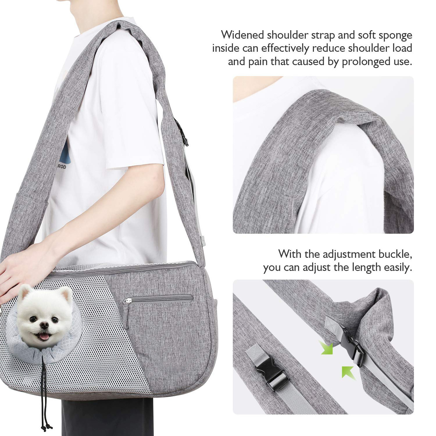 OEM Factory Customize Sling Carrier Outdoor Travel Shoulder Pet Bag Carrying Bag Lightweight Breathable pet sling bag for Cats