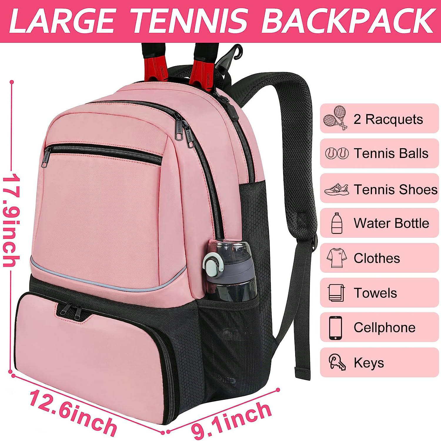 OEM/ODM Design LOGO Multifunctional Sports Bag  With Insulated Pocket And Ventilated Shoe Compartment Tennis Backpack