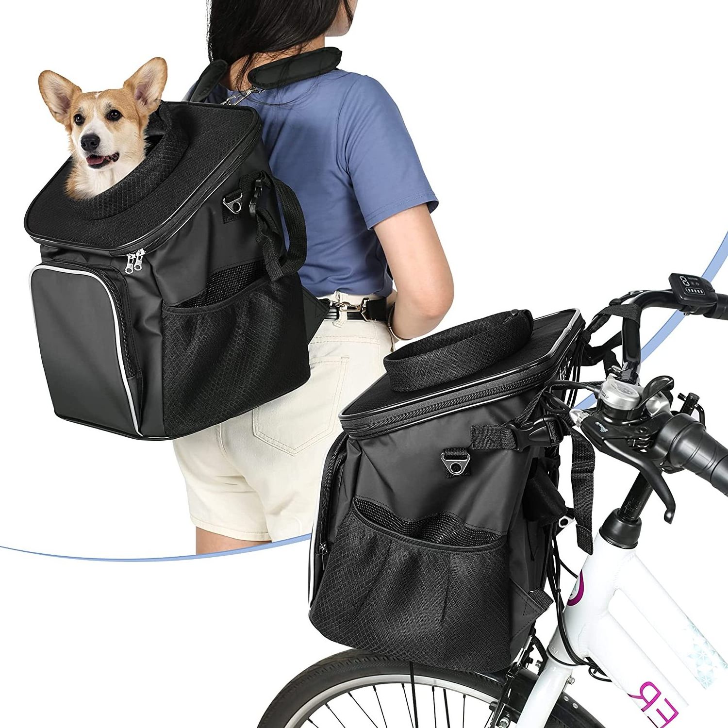 Pet Carriers Backpack Bicycle Basket Dog Back Pack Travel Bag Custom Pet Travel Bag Dog Weekend Travel Set Pet Tote Organizer