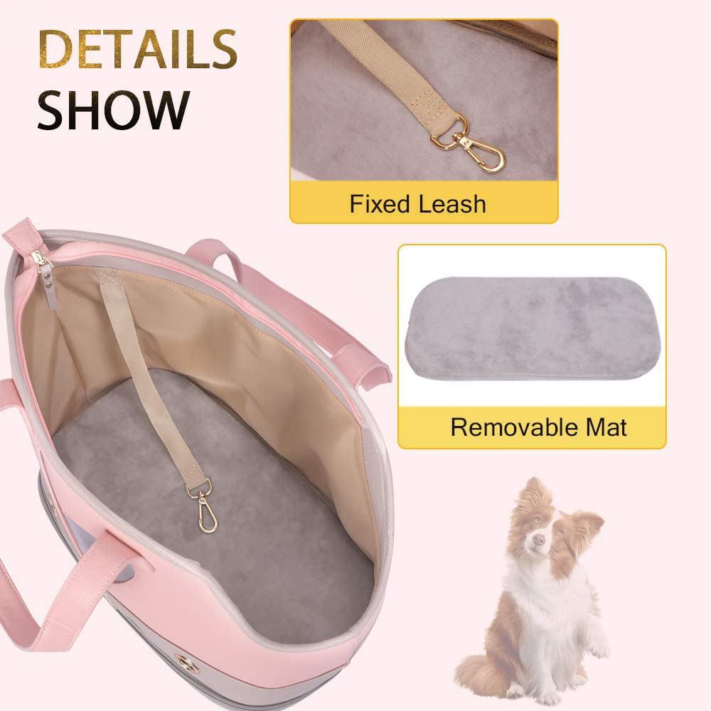 Hot Sale Fashion New Design Foldable Waterproof Pu Leather Pet Purse Portable Bag Pet Dog Cat Carrier For Cat And Small Dog