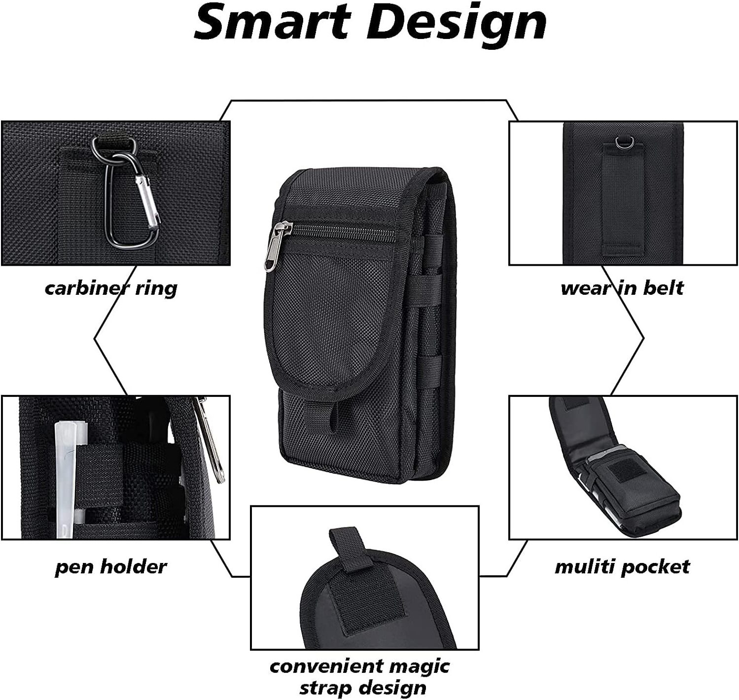 Hot sell Phone Holster Multi-Purpose Tool Holder Carrying Case Card Holder Large Smartphone Pouch Phone Pouch