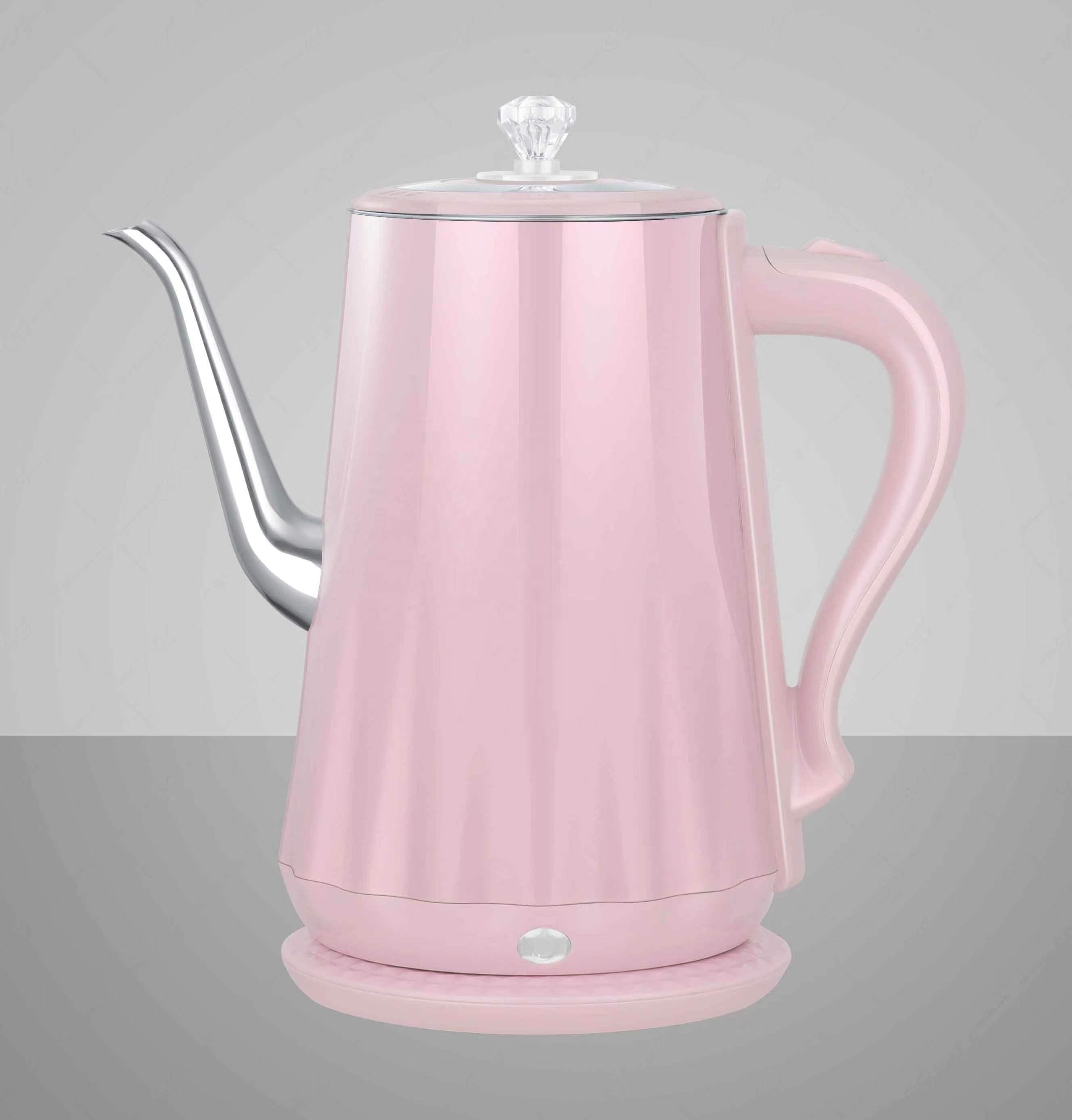 Light color fast boiling stainless steel kettle 1.8L 1500W Gooseneck electric kettle