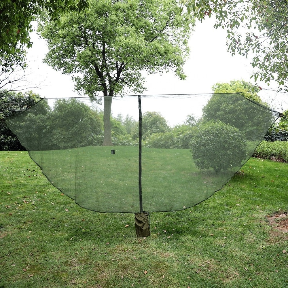 Outdoor Polyester Fine Netting Easy Carry One Opening Door With Zipper Hammock  Mosquito Net Cover