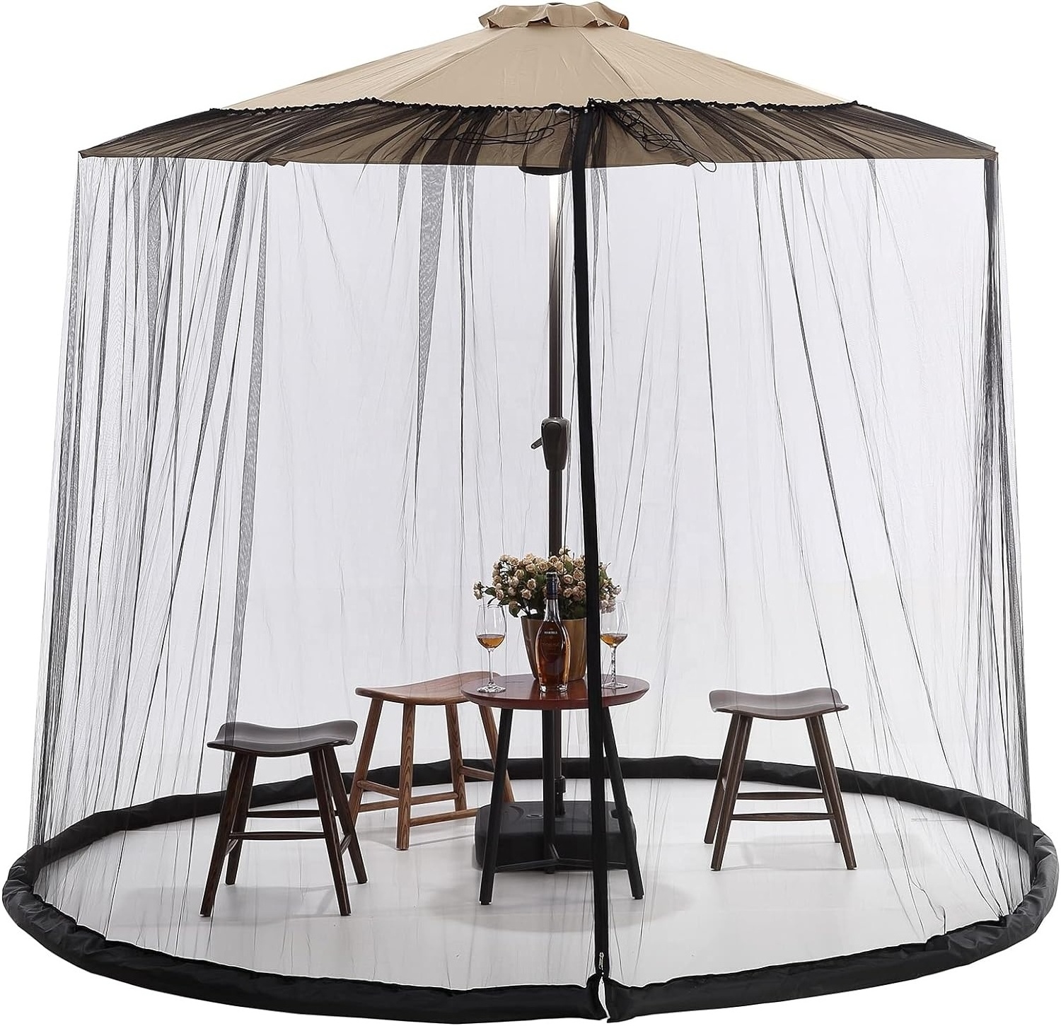 Polyester  High Density Umbrella Mosquito Net Table Bed Canopy With Water tube For Garden