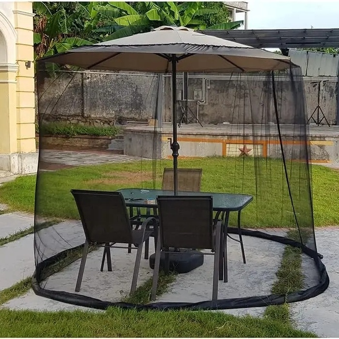 Polyester  High Density Umbrella Mosquito Net Table Bed Canopy With Water tube For Garden