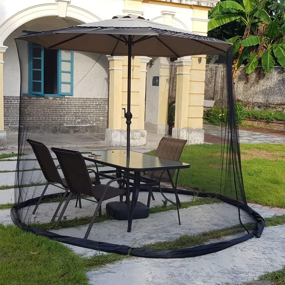 Polyester  High Density Umbrella Mosquito Net Table Bed Canopy With Water tube For Garden