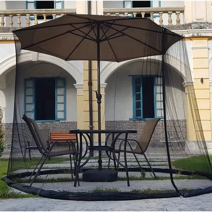 Polyester  High Density Umbrella Mosquito Net Table Bed Canopy With Water tube For Garden