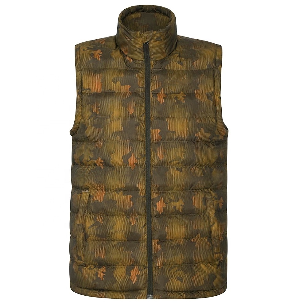 Men camo Vest Outdoor Work Travel hunting polyester waistcoat Vest Sleeveless gilet Jacket with Multi Pockets