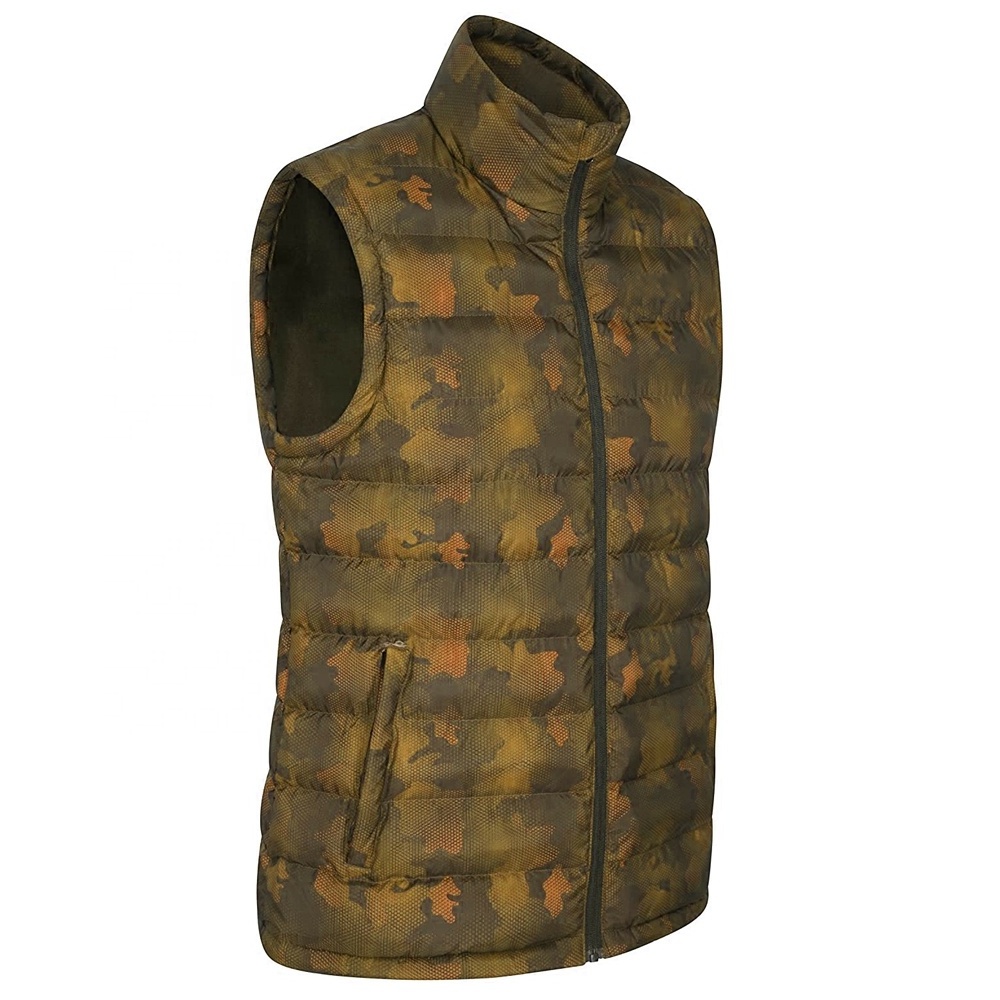 Men camo Vest Outdoor Work Travel hunting polyester waistcoat Vest Sleeveless gilet Jacket with Multi Pockets