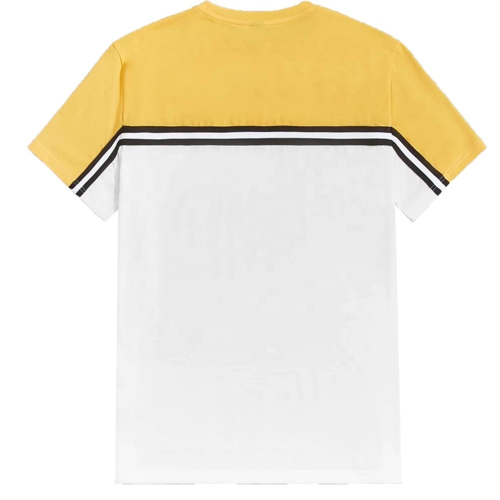 Mens Color Block T-Shirt High Quality Oversized Summer Tshirt Custom Plain Blank Crew Neck Sweatshirt Graphic Printed T Shirts