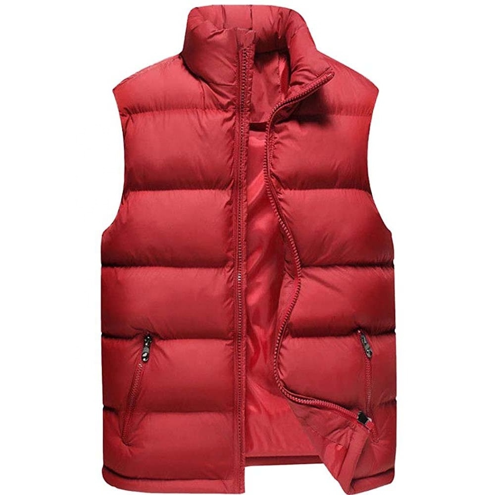 Customized Causal Men's gilet Lightweight Water Resistant Packable stand caller bubble Puffer vest