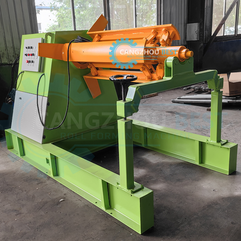 Factory Supplied Automatic Metal Coil Hydraulic Decoiler Machine 5T 7T 8T 10T Steel Coil Uncoiler Machine