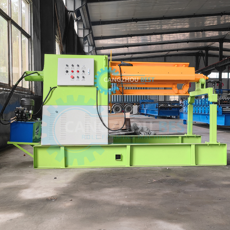 Factory Supplied Automatic Metal Coil Hydraulic Decoiler Machine 5T 7T 8T 10T Steel Coil Uncoiler Machine