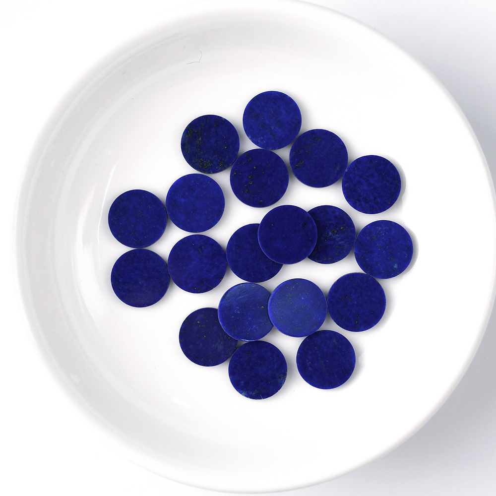 Natural Lapis lazuli Disc Gems Custom Cut Size Shape Wholesale High Quality Round Cabochon Loose Gemstones Lapis Lazuli