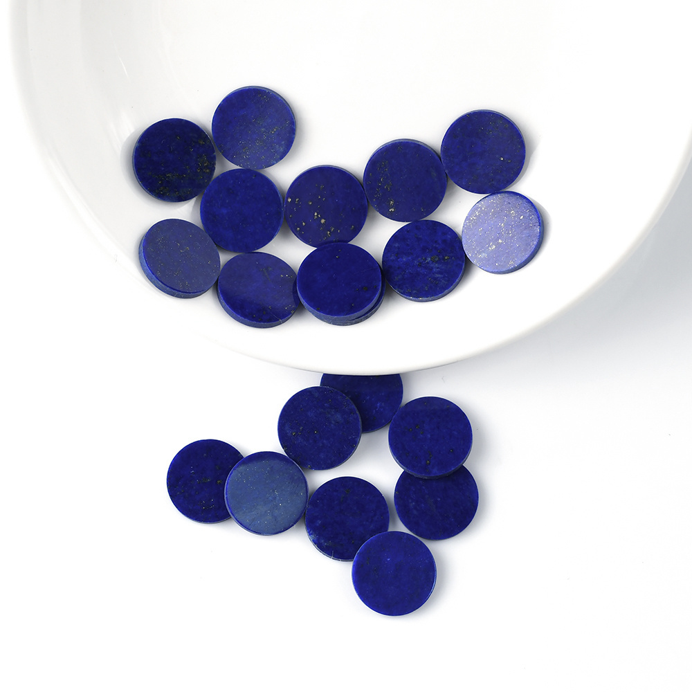 Natural Lapis lazuli Disc Gems Custom Cut Size Shape Wholesale High Quality Round Cabochon Loose Gemstones Lapis Lazuli