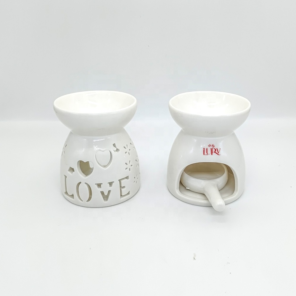 Table PERFUME Lamp Wholesale Cute Scented Burner Heart Ceramic Candle Oil Wax Melt Warmer Lantern porcelain essential oil burner