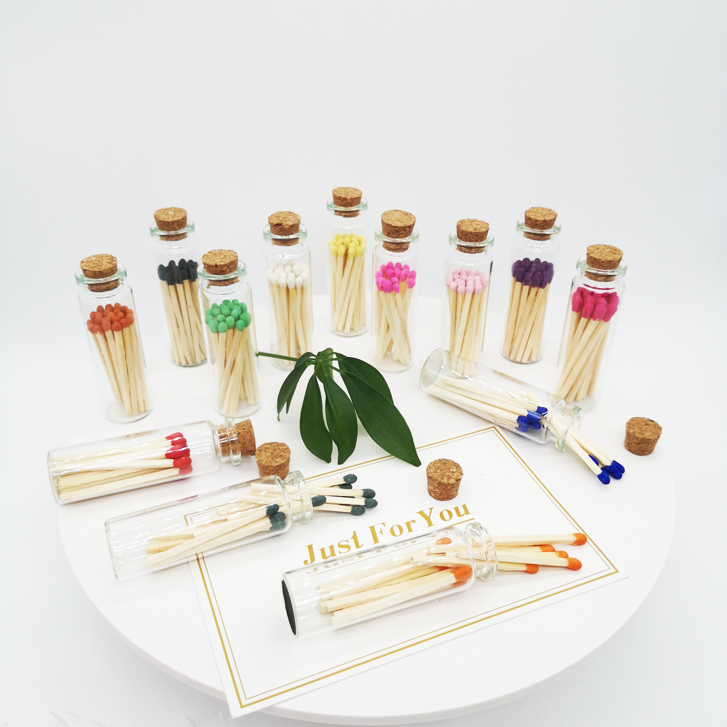 Wooden glass bottle matches match sticks in bulk wholesale colored matches