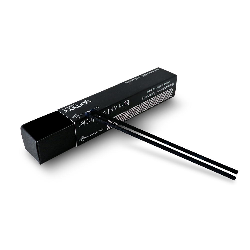 Luxury Black Matchbox Black Long Stick Matches For Fireplace