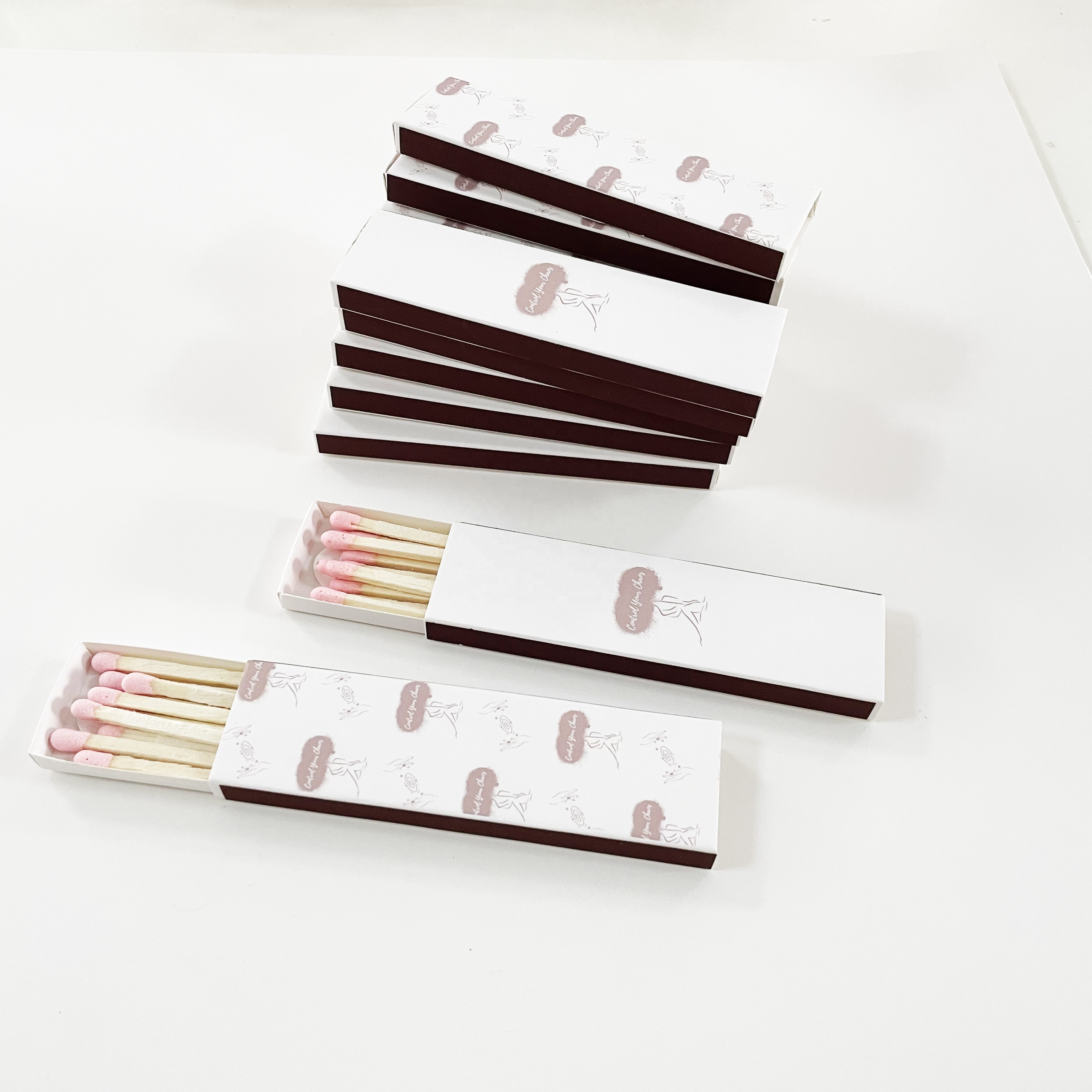 Personalized Logo Colorful Long Sticks Safety Matchbox Custom Candle Matches