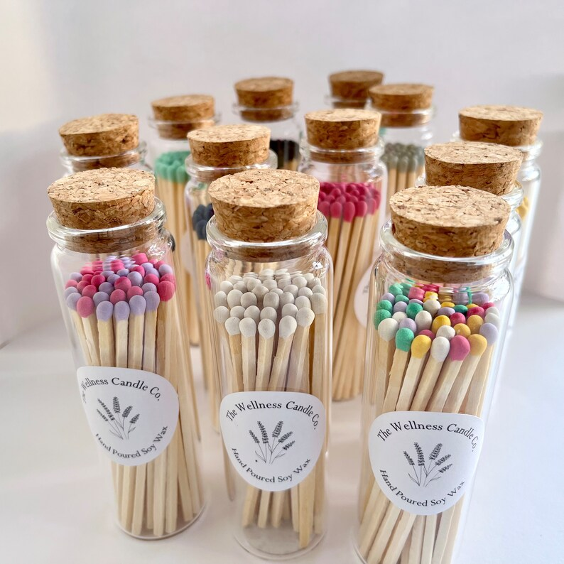 Wooden glass bottle matches match sticks in bulk wholesale colored matches