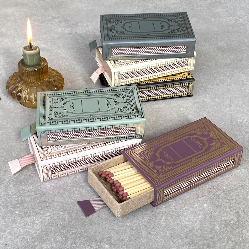 Custom logo long wooden matches in paper box Safety candle Matchsticks decorative matches