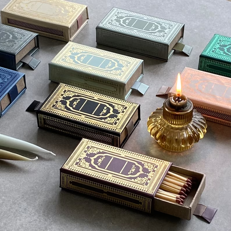 Custom logo long wooden matches in paper box Safety candle Matchsticks decorative matches