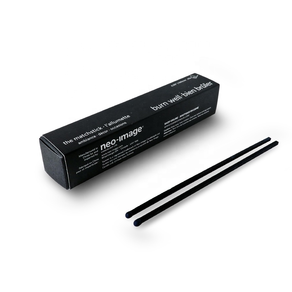 Luxury Black Matchbox Black Long Stick Matches For Fireplace