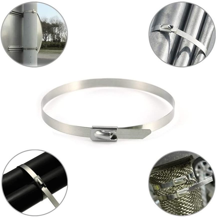 Stainless steel cable twist tie lock metal zip wrap coated metal detectable cable tie