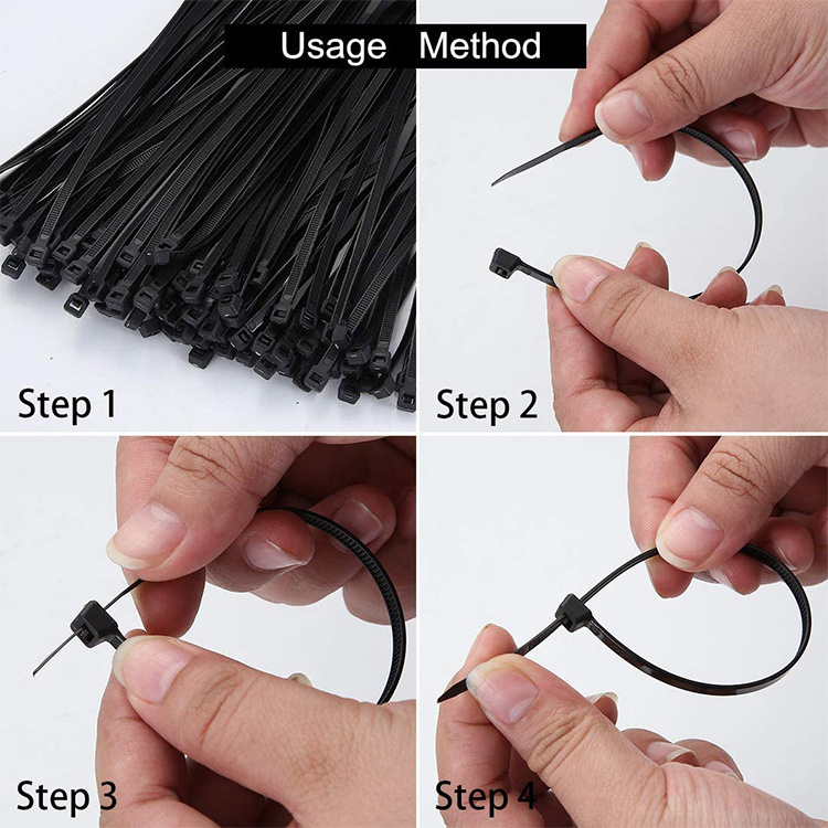 100 Pcs Pack Strong self-locking nylon cable tie heavy duty plastic zip ties wraps never break