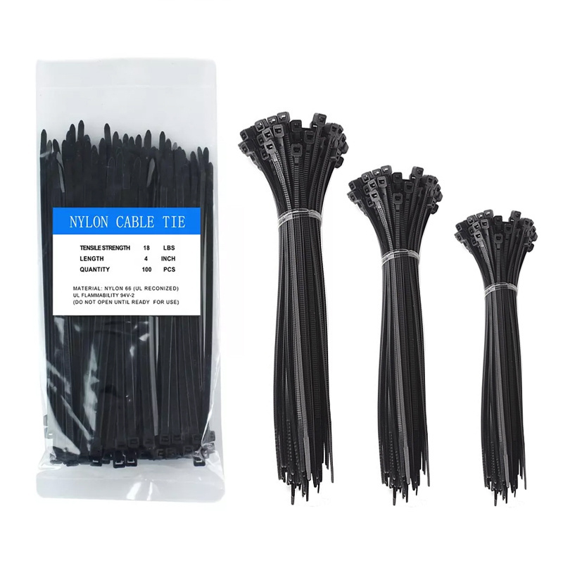 100 Pcs Pack Strong self-locking nylon cable tie heavy duty plastic zip ties wraps never break