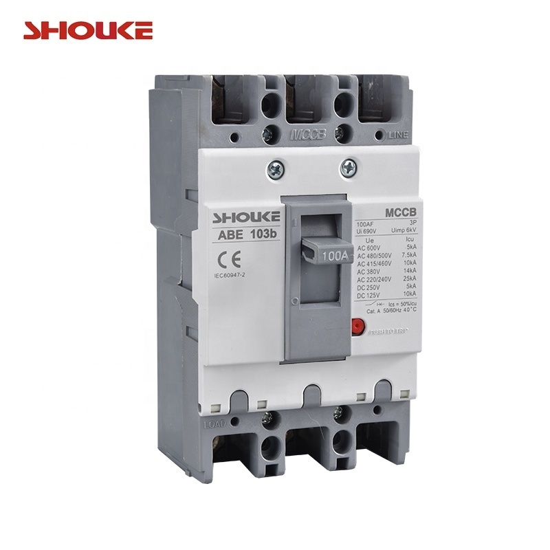 ABE103c 100A 3P molded case circuit breaker ABE TP mccb 100amp 3p  for power panel main switch