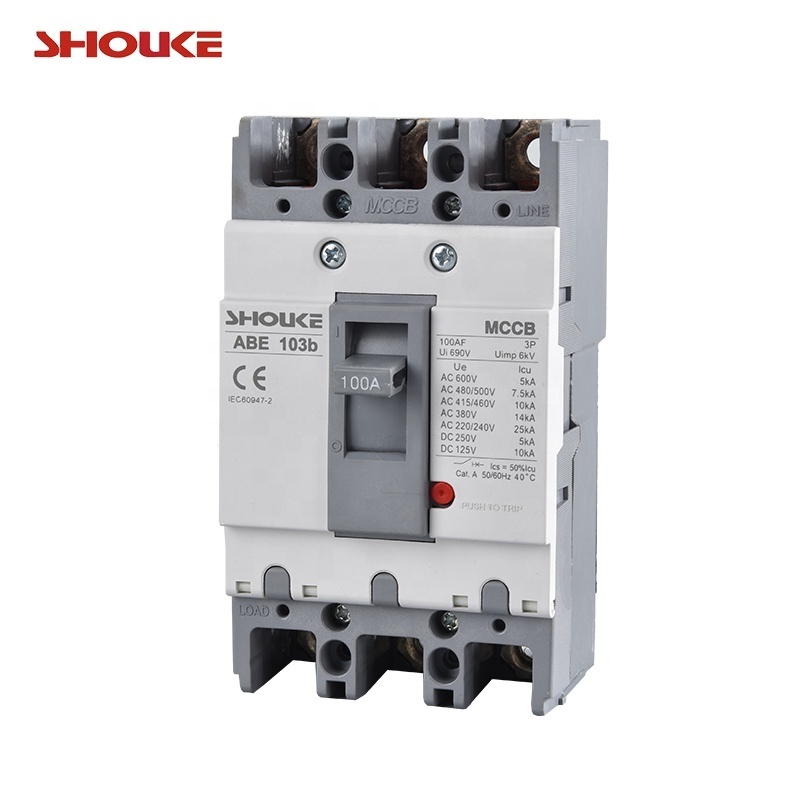 ABE103c 100A 3P molded case circuit breaker ABE TP mccb 100amp 3p  for power panel main switch