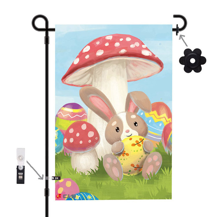 Easter 3D Garden Flag Outdoor Decorations for Outside Double-Sided Printed 12x18