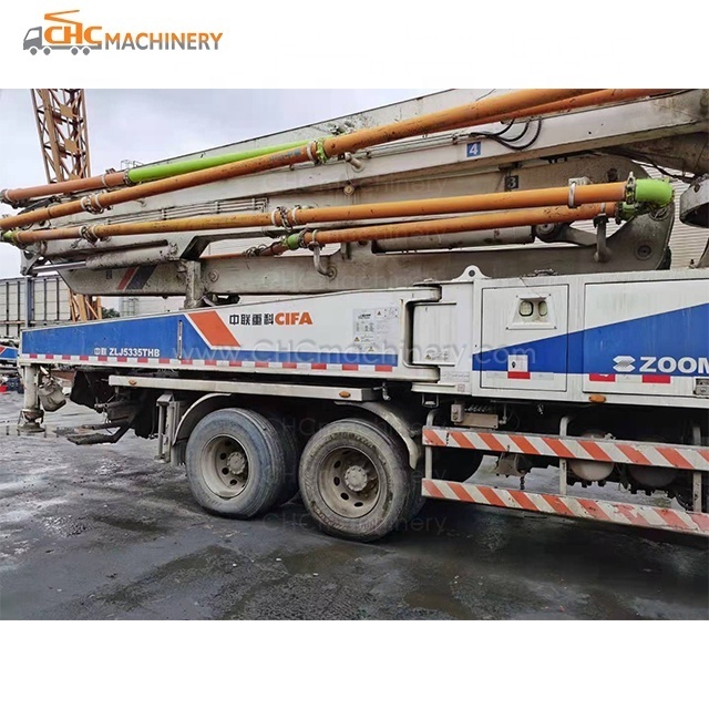 Used 2012 Truck Mounted Concrete Pumps Zoomlion ZLJ5335THB 47X-5RZ Used Concrete Pumps Zoomlion 47M Concrete Pump Truck On Sales